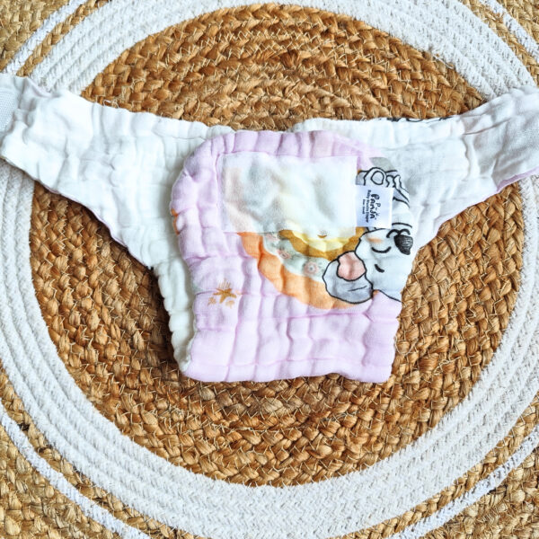 Colored Muslin Crinkled Nappies – Lilac Shade (0 – 3 Months) – 6 Layered