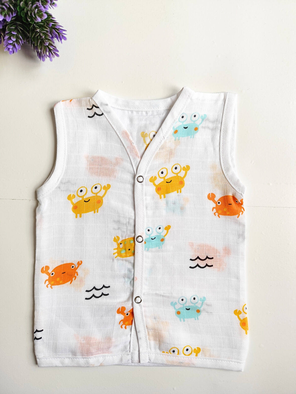 Muslin White Printed Jablas (3 - 6 Months) (Buy 5 @ ₹399) - Image 2