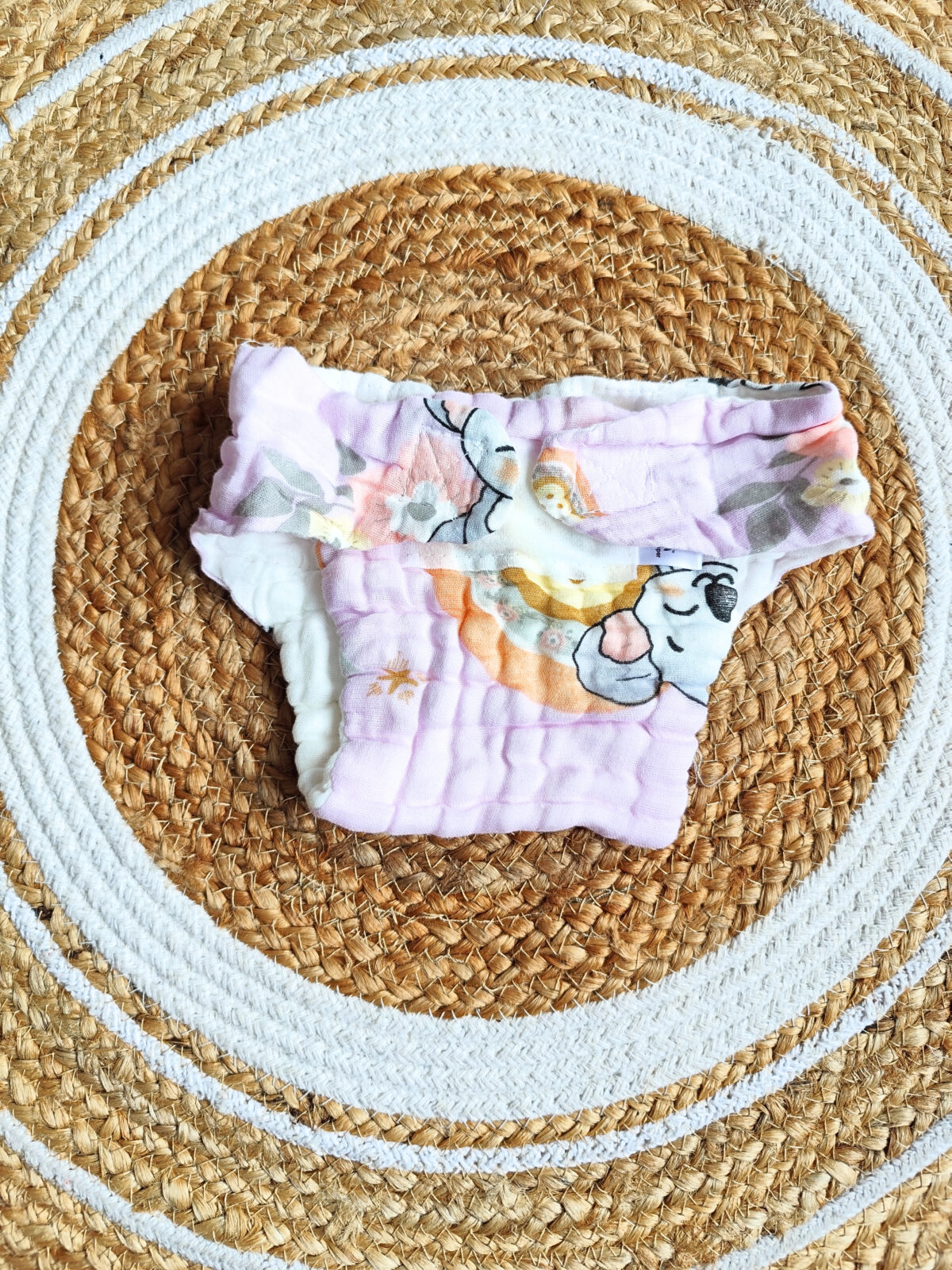 Colored Muslin Crinkled Nappies - Lilac Shade (0 - 3 Months) - 6 Layered