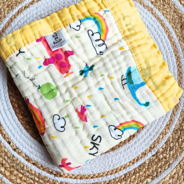 Colored Muslin Crinkled Blanket – Yellow Shade