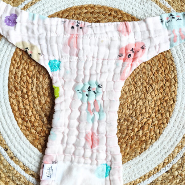 Colored Muslin Crinkled Nappies – Pink Shade (0 – 3 Months) – 6 Layered