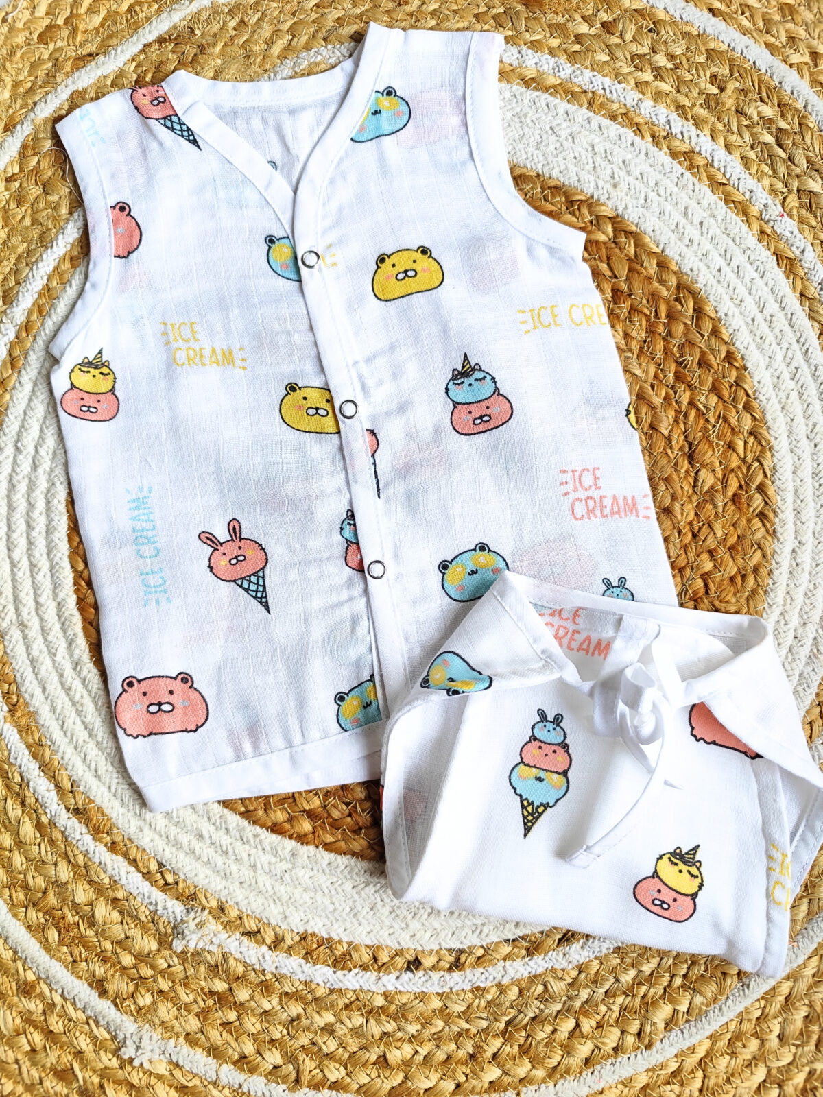 White Muslin Jabla & Nappy Sets (0 - 3 Months) - Image 5