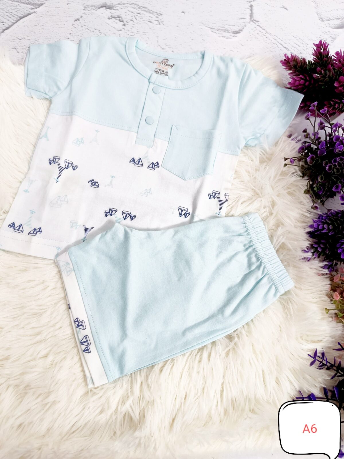 T Shirt with Trouser Set - Boat Print - Image 5