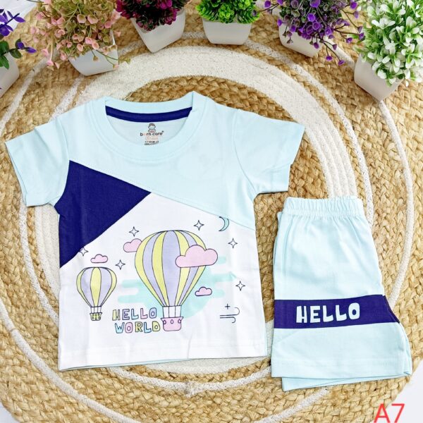 T Shirt with Trouser Set – Hot Air Balloon Print