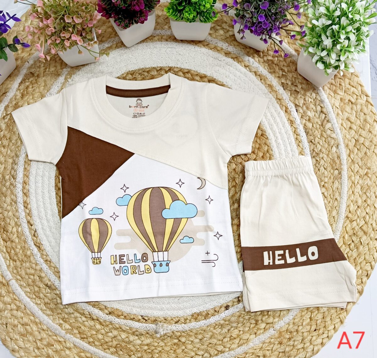 T Shirt with Trouser Set - Hot Air Balloon Print - Image 3