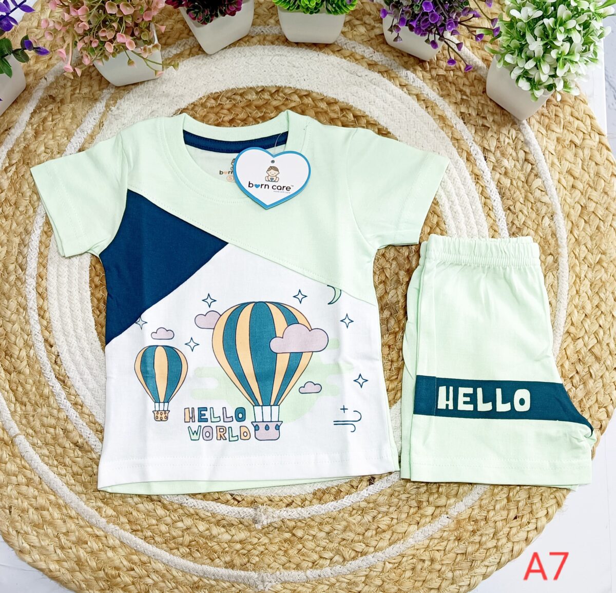 T Shirt with Trouser Set - Hot Air Balloon Print - Image 5