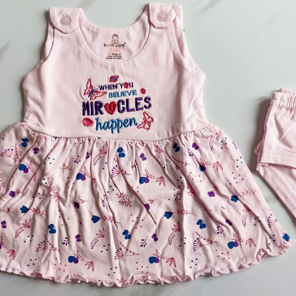 Shoulder Button Cotton Frock