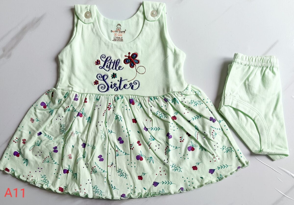 Shoulder Button Cotton Frock - Image 3