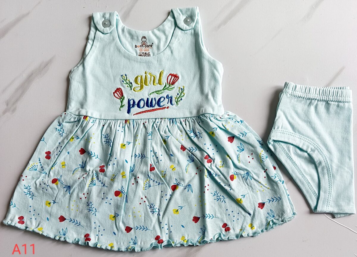 Shoulder Button Cotton Frock - Image 4