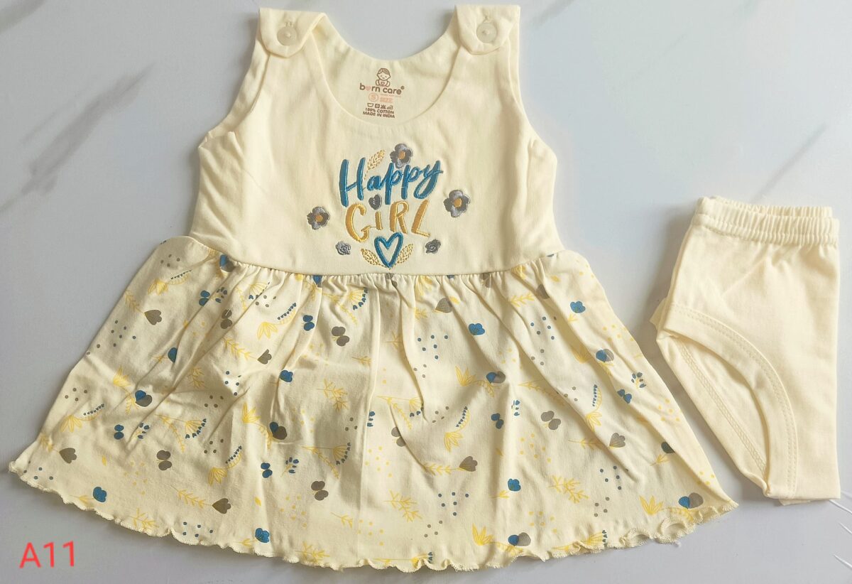 Shoulder Button Cotton Frock - Image 2