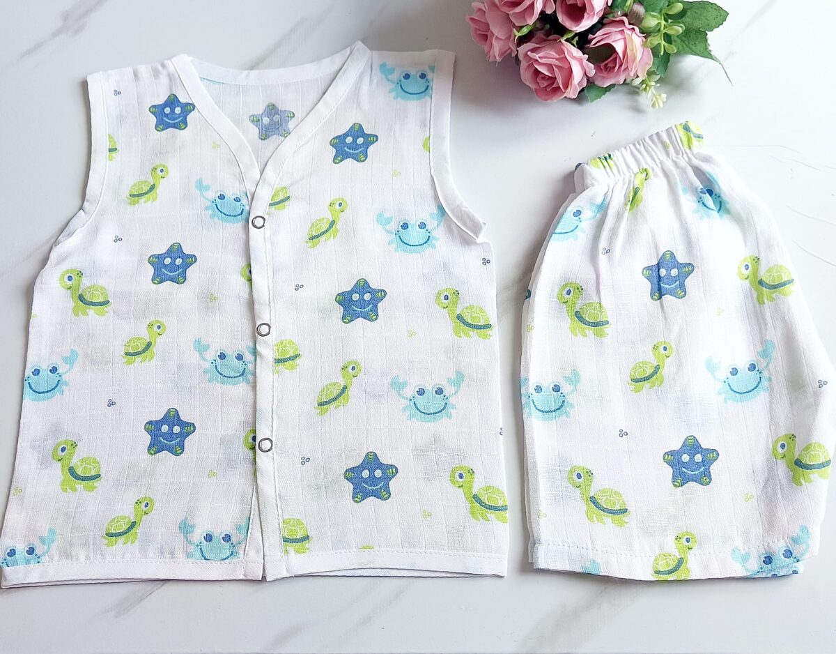 Muslin White Co-Ord Sets - Tortoise Print