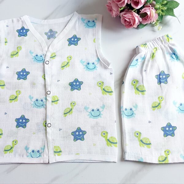 Muslin White Co-Ord Sets – Tortoise Print