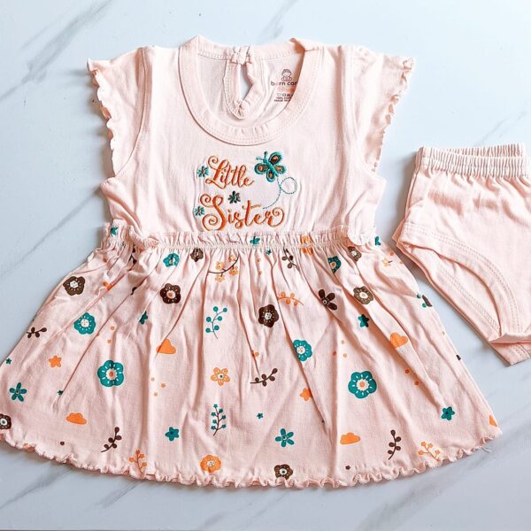 Floral Cotton Cap Sleeve Frock