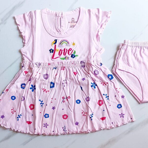 Floral Cotton Cap Sleeve Frock