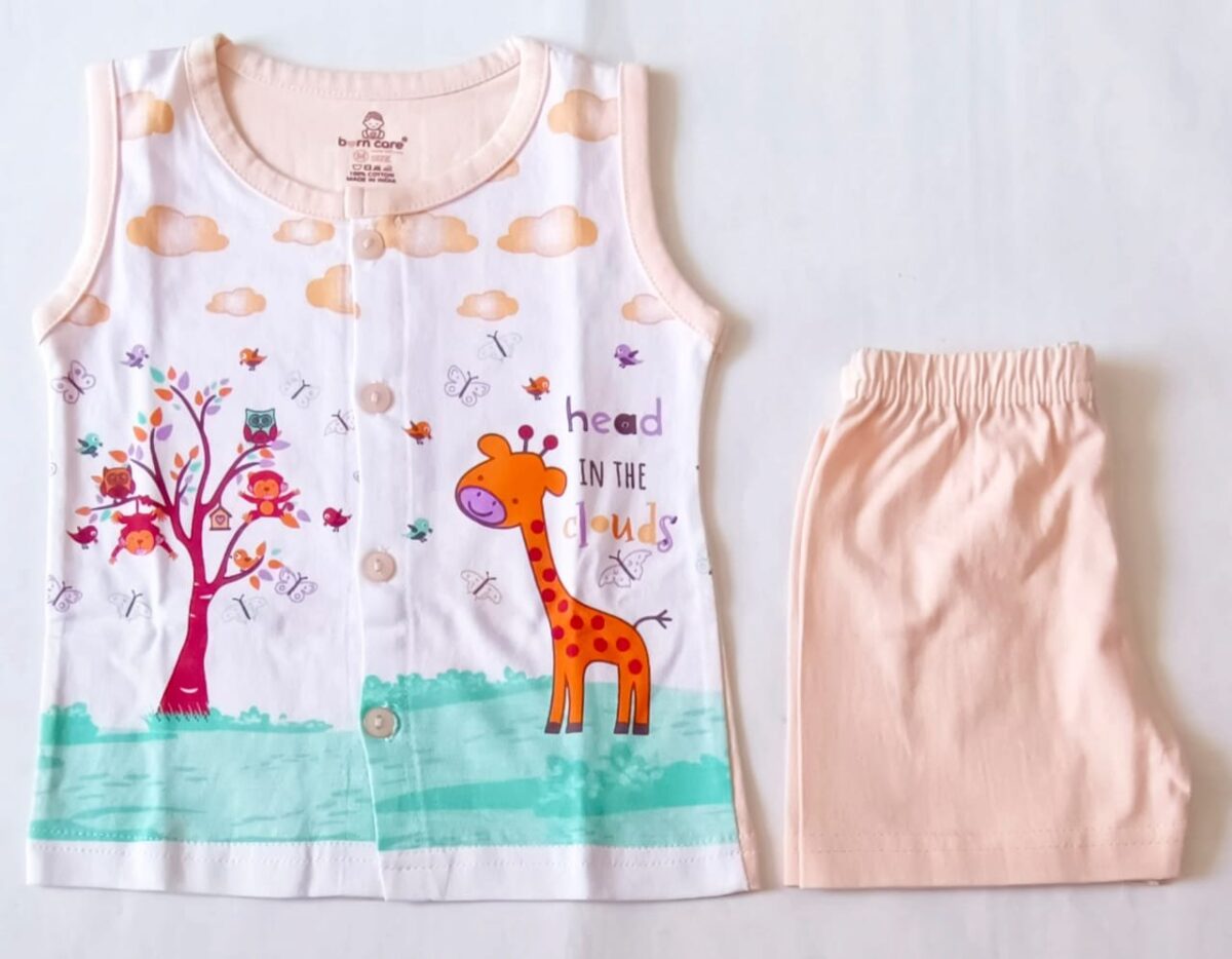 Cotton Jabla with Trouser Set - Giraffe Print - Image 2