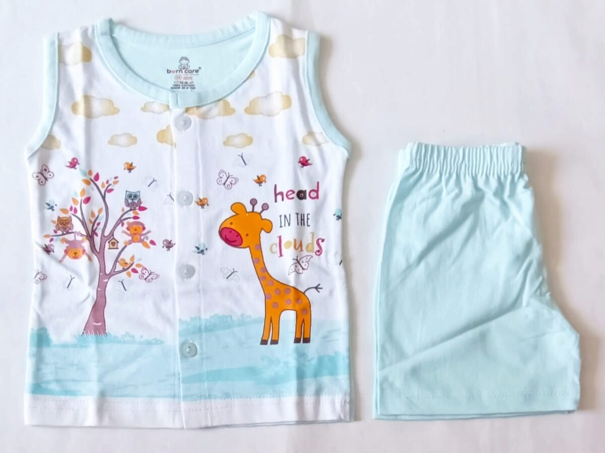 Cotton Jabla with Trouser Set - Giraffe Print