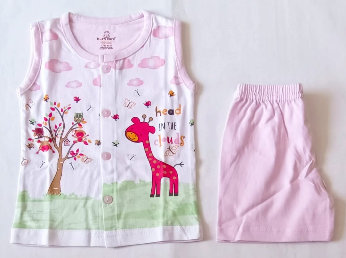 Cotton Jabla with Trouser Set - Giraffe Print - Image 3