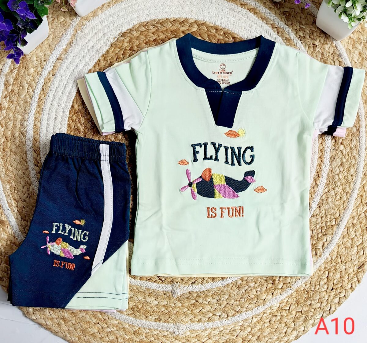 T Shirt with Trouser Set - Flying is Fun Print - Image 3
