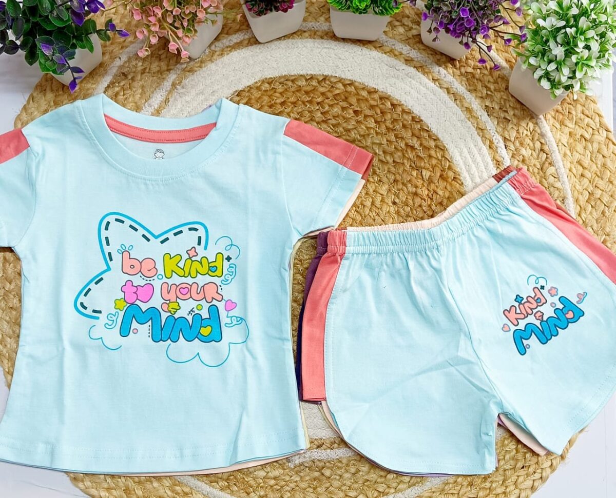 T Shirt with Trouser Set - Be Kind to your Mind Print - Image 2