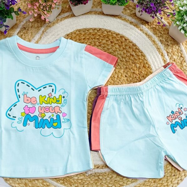 T Shirt with Trouser Set – Be Kind to your Mind Print