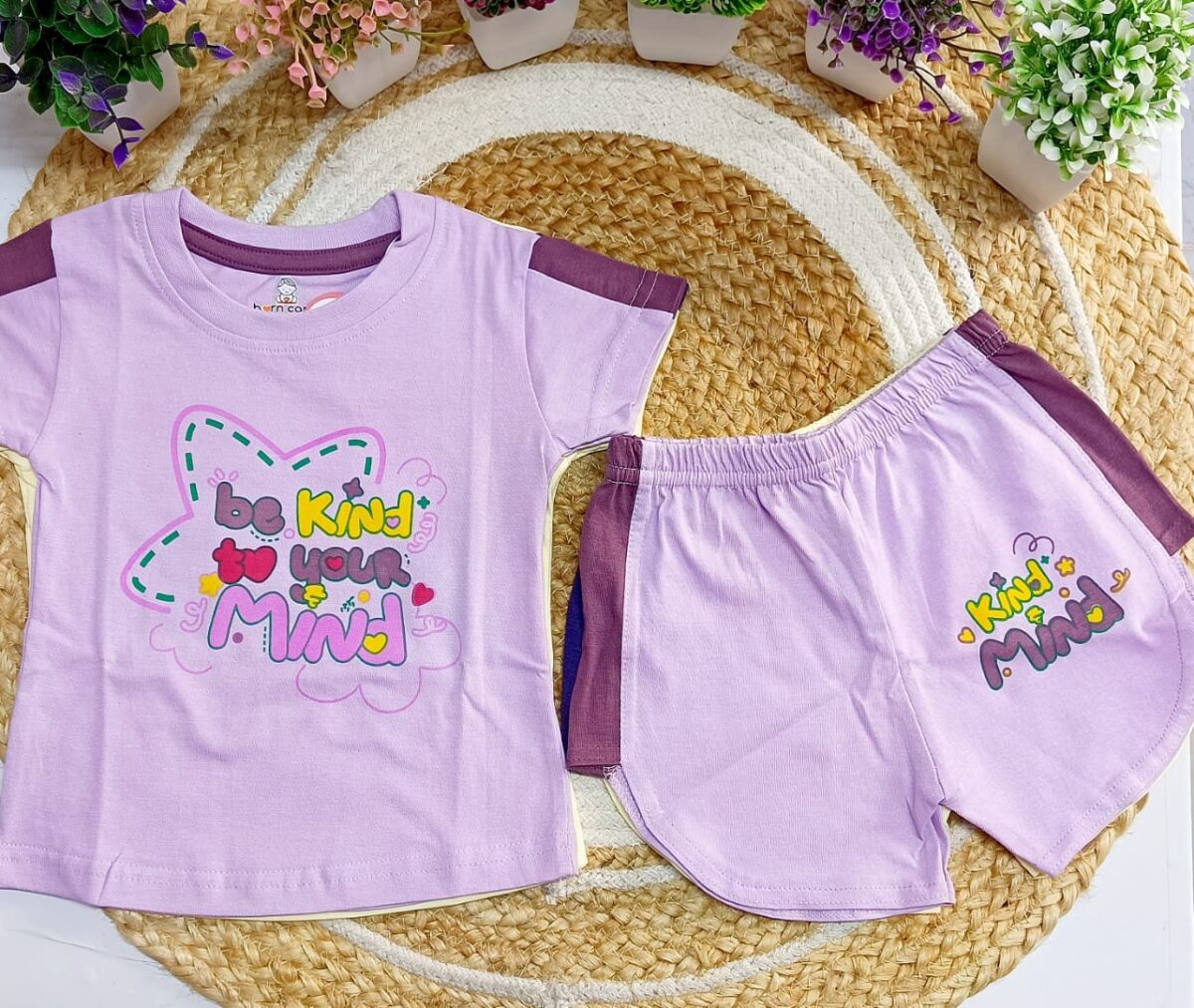 T Shirt with Trouser Set - Be Kind to your Mind Print