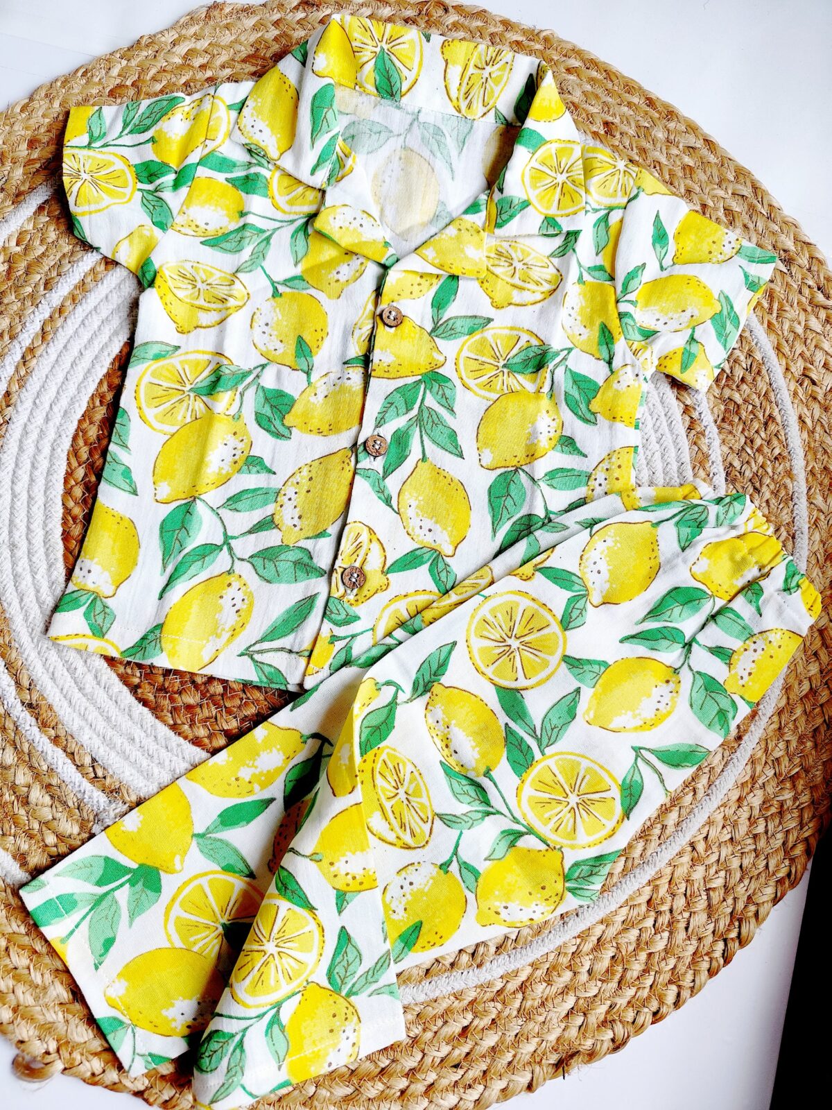 Exclusive Muslin Night Suit - Lemon Print
