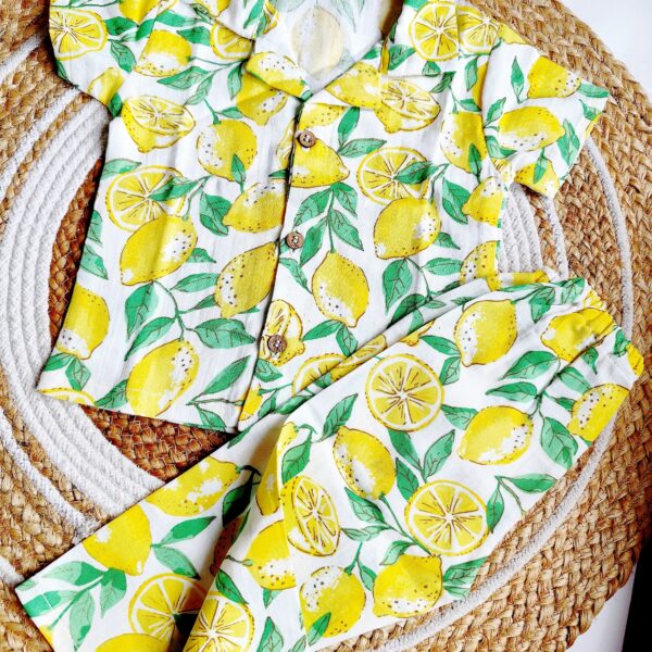 Exclusive Muslin Night Suit – Lemon Print