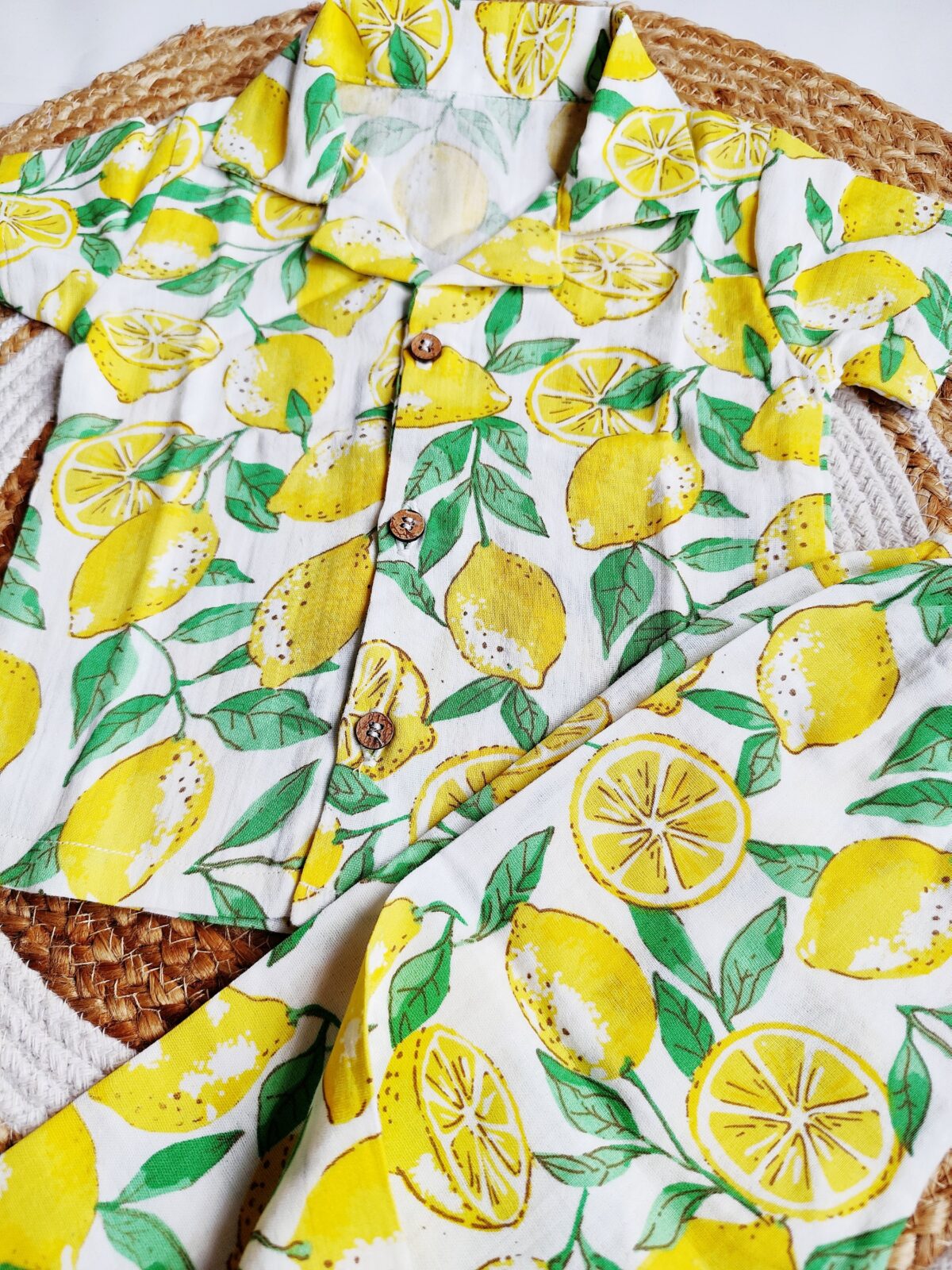 Exclusive Muslin Night Suit - Lemon Print - Image 2