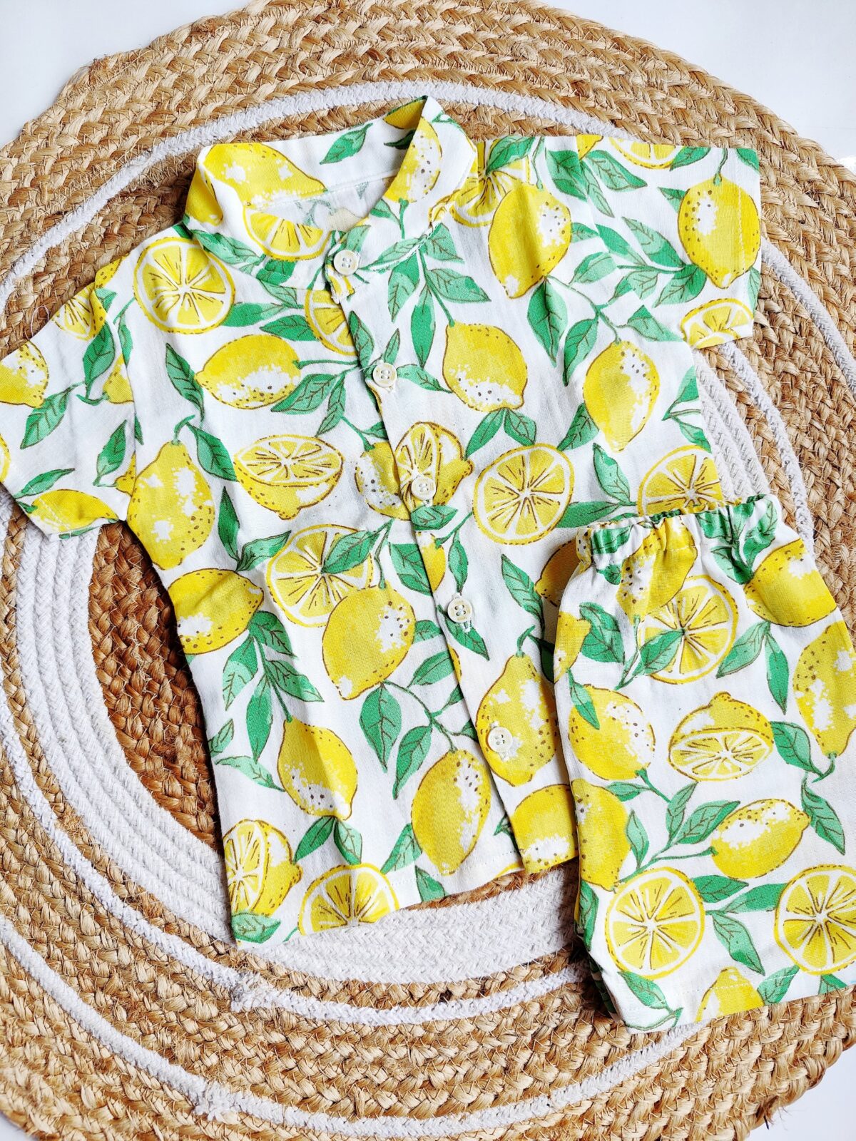 Exclusive Muslin Co-ord Set - Lemon Print