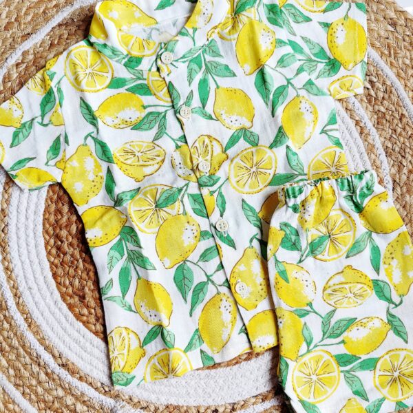Exclusive Muslin Co-ord Set – Lemon Print