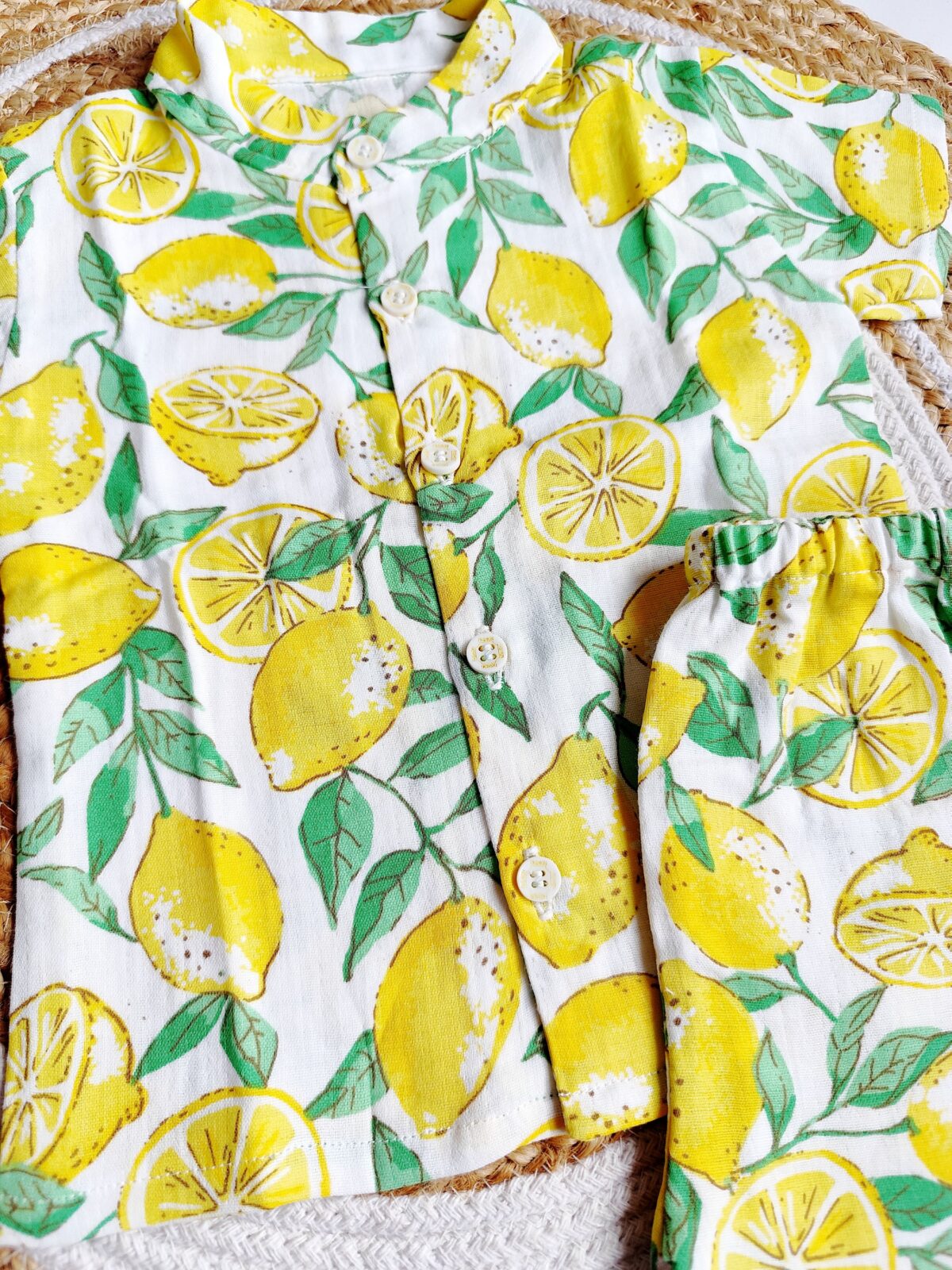 Exclusive Muslin Co-ord Set - Lemon Print - Image 2