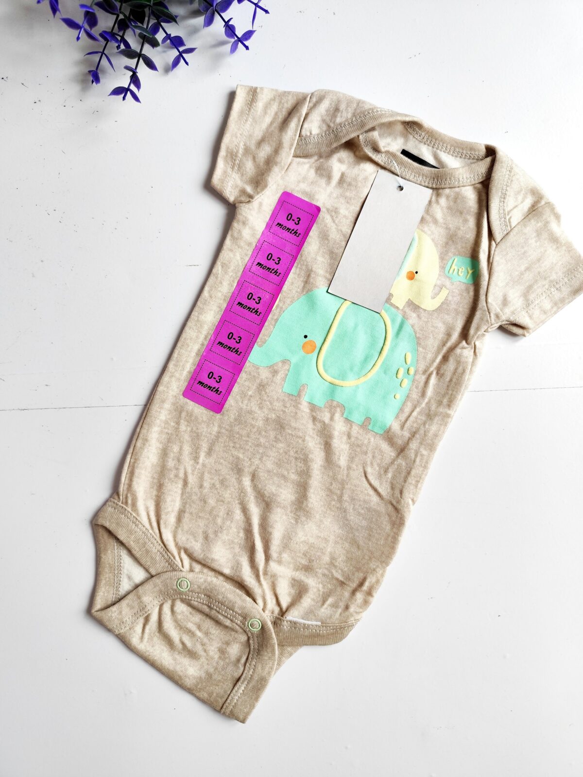 Onesies (0-3) - Elephant Print