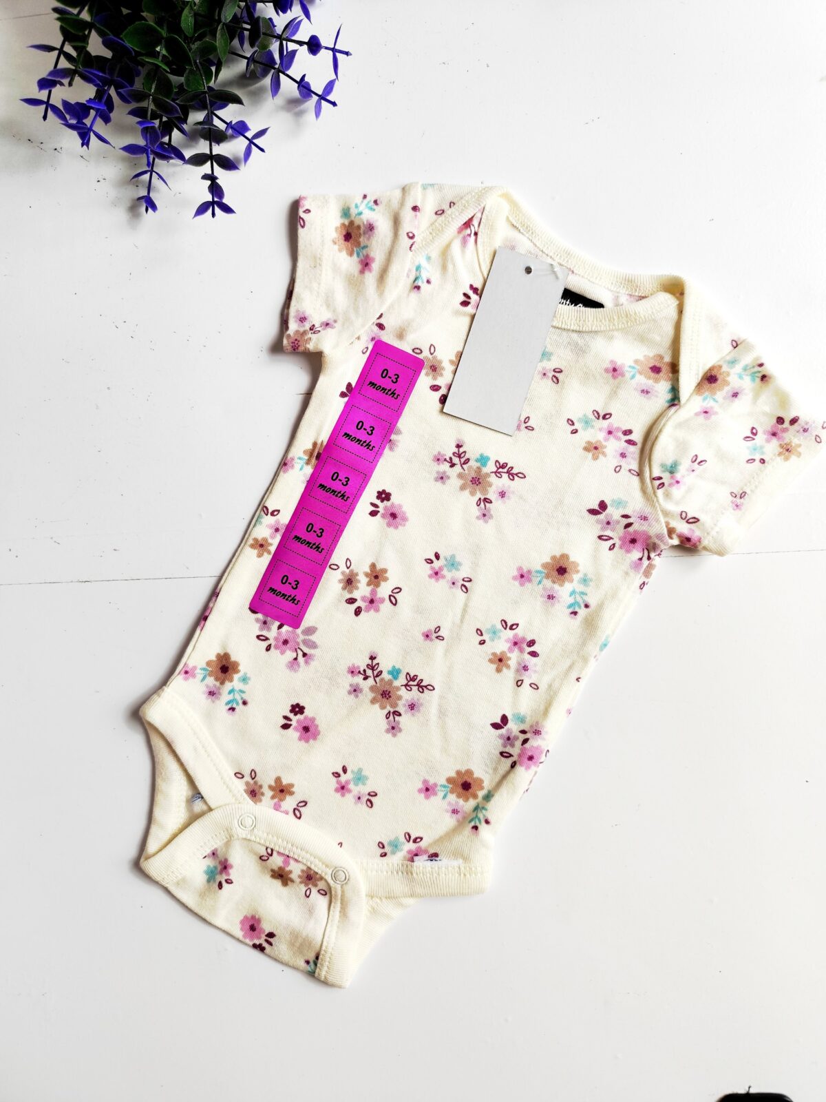 Onesies (0-3) - Pink Floral Print