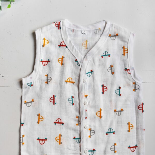 Muslin White Printed Jablas (6 – 9 Months) – Affordable Range