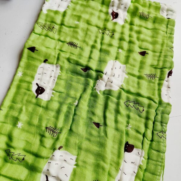 Muslin Colored Crinkled Bath Towel – Green Shade (50*100 cm)