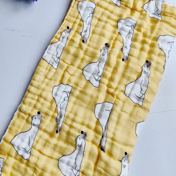 Muslin Colored Crinkled Bath Towel - Yellow Shade (50*100 cm)