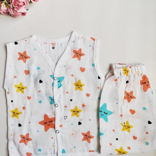 Muslin White Co-Ord Sets – Star Print
