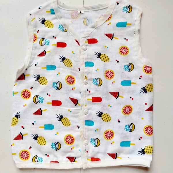 Muslin White Printed Jablas (6 – 9 Months) – Affordable Range