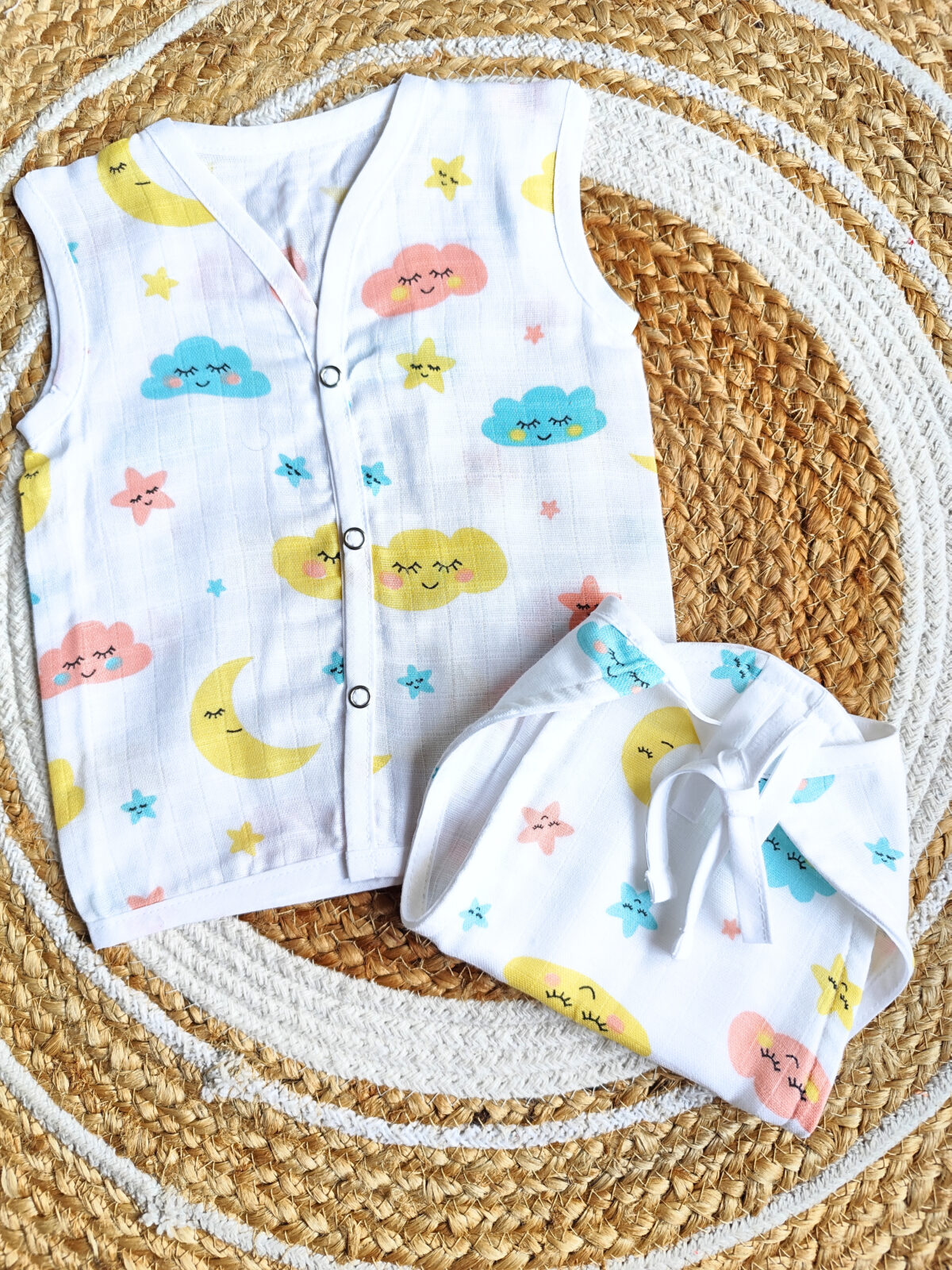 White Muslin Jabla & Nappy Sets (0 - 3 Months) - Image 2
