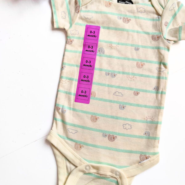 Onesies (0 – 3 Months) – Striped Elephant Print