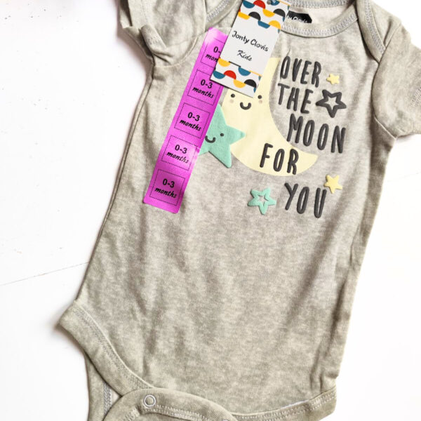 Onesies (0 – 3 Months) – Beige Moon Print