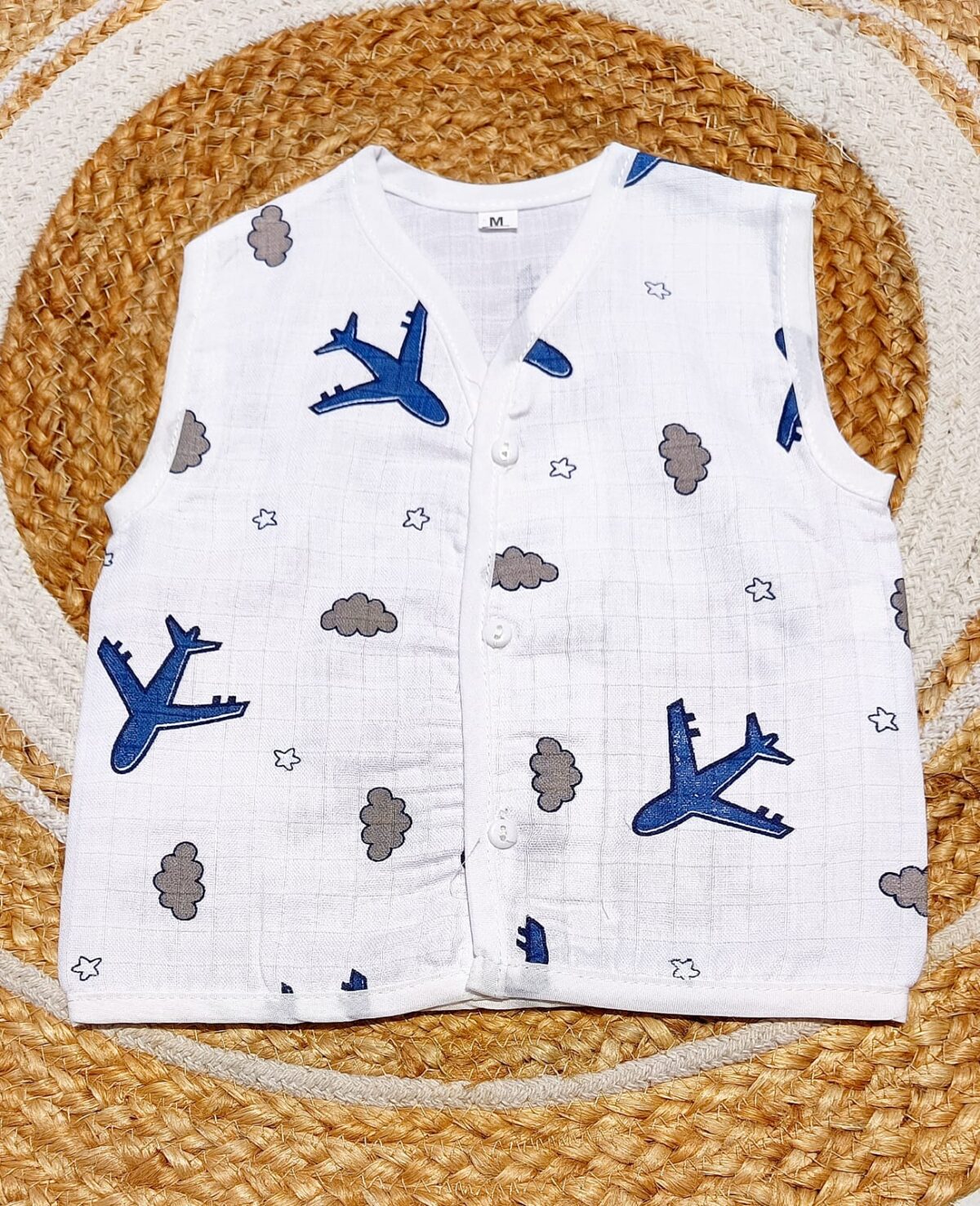 Muslin White Printed Jablas (6 - 9 Months) - Affordable Range (Buy 5 @ ₹399) - Image 3
