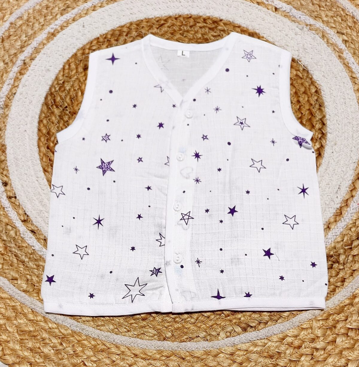 Muslin White Printed Jablas (6 - 9 Months) - Affordable Range (Buy 5 @ ₹399) - Image 5