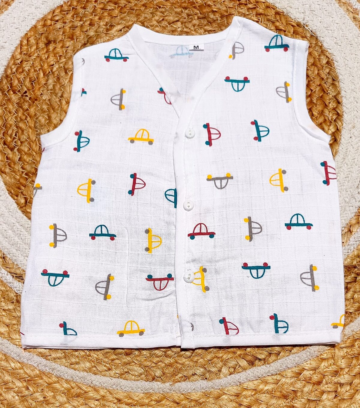 Muslin White Printed Jablas (6 - 9 Months) - Affordable Range (Buy 5 @ ₹399) - Image 4