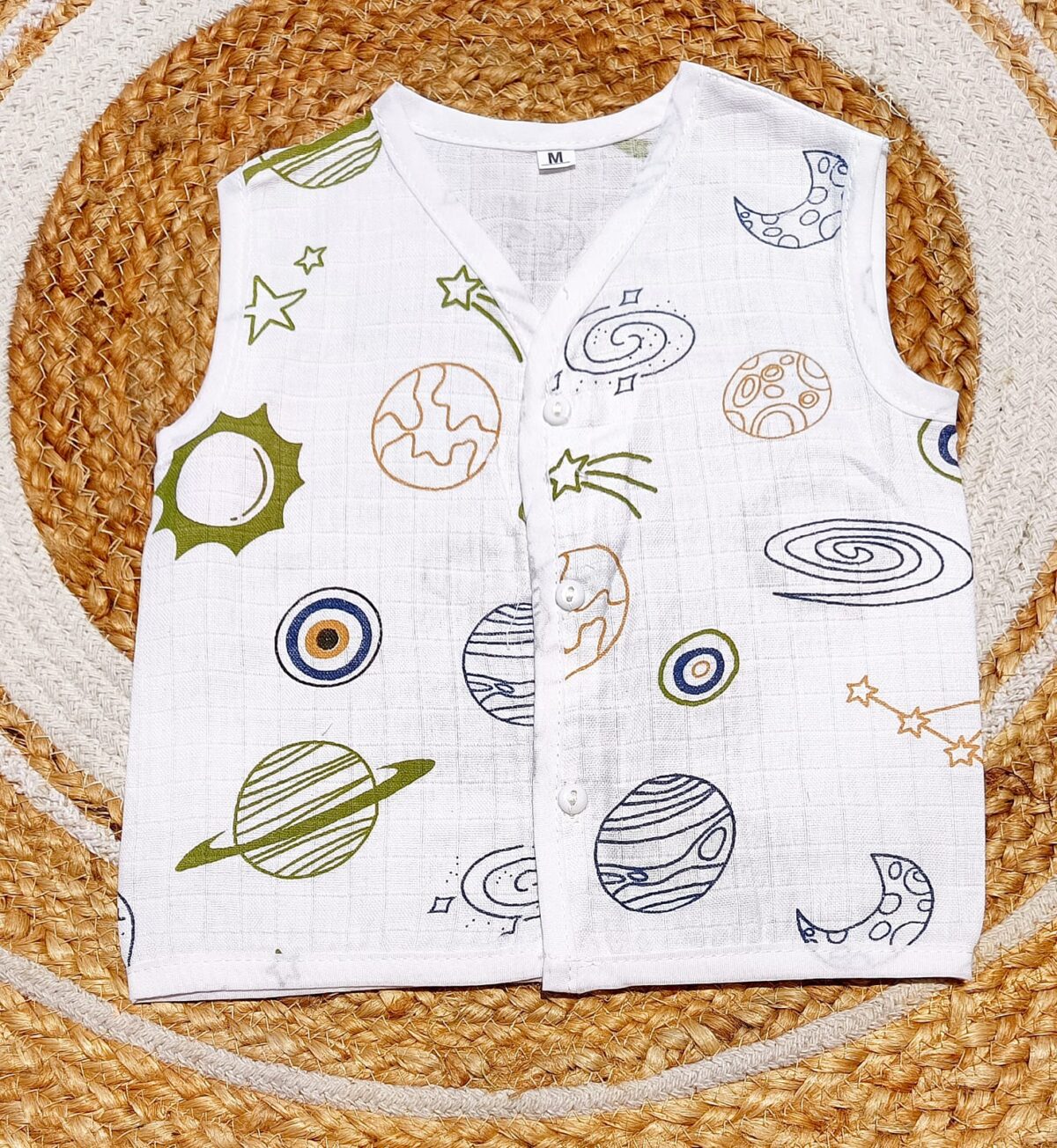 Muslin White Printed Jablas (6 - 9 Months) - Affordable Range (Buy 5 @ ₹399) - Image 7