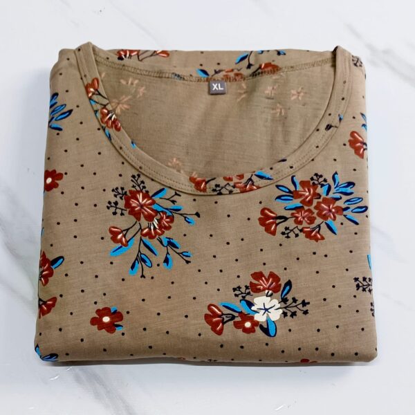 Maternity Lounge Wear – Brown Floral Print (XL)