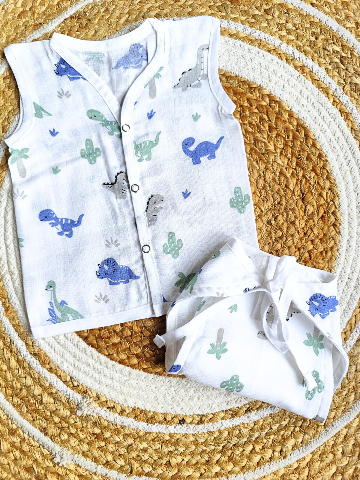 White Muslin Jabla & Nappy Sets (0 - 3 Months) - Image 3