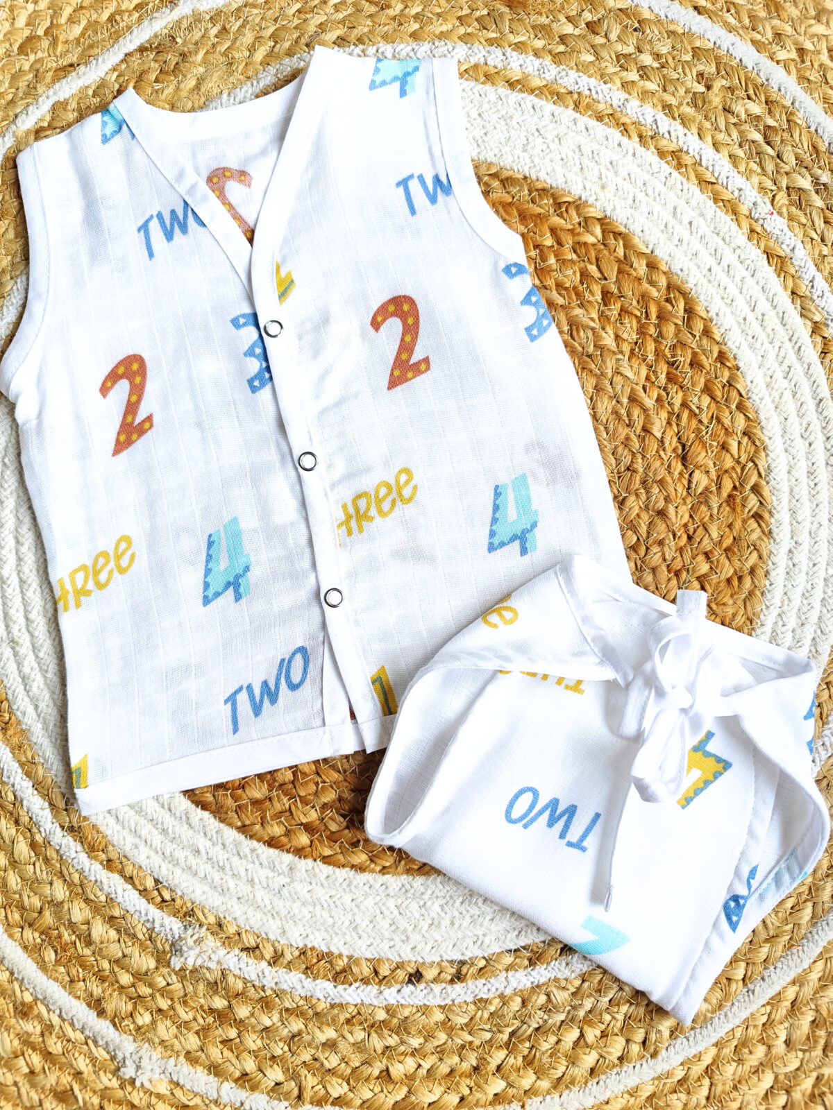 White Muslin Jabla & Nappy Sets (0 - 3 Months) - Image 6