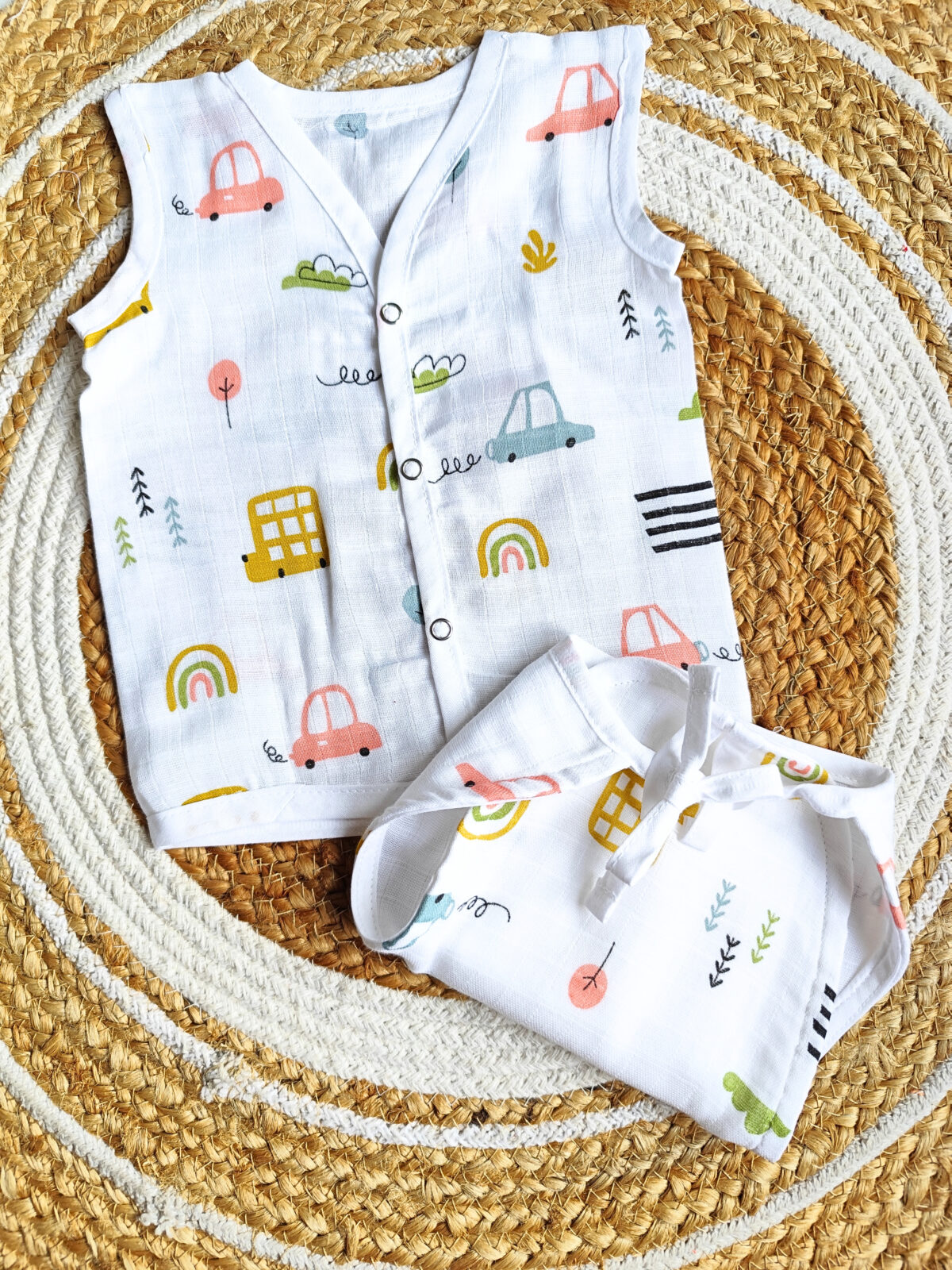 White Muslin Jabla & Nappy Sets (0 - 3 Months) - Image 4