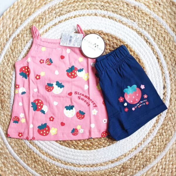 Girls Strawberry Print Top & Bottom Set